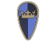 Part No: 2586px14  Name: Minifigure, Shield Ovoid with Gold Crown on Dark Blue, Medium Blue Quarters Background Pattern