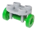 Lot ID: 386781646  Part No: 2655c07  Name: Plate, Round 2 x 2 Thin with Wheel Holder with Bright Green Wheels (2655 / 2496)