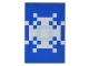 Lot ID: 376714255  Part No: 26603pb275  Name: Tile 2 x 3 with Minecraft Pixelated White and Light Aqua Snowflake on Blue Background Shield Banner Pattern