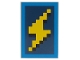 Part No: 26603pb358  Name: Tile 2 x 3 with Pixelated Yellow and Black Lightning Bolt with Blue Border on Dark Blue Background Pattern (Minecraft Golden Knight Shield)