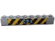 Part No: 3008pb172  Name: Brick 1 x 8 with Up and Down Triangles and Scratches on Black and Yellow Danger Stripes Pattern (Sticker) - Set 75927