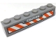 Part No: 3009pb249  Name: Brick 1 x 6 with 'CAUTION' and Orange and White Danger Stripes Pattern (Sticker) - Set 60195