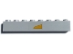 Lego part: Brick 1 x 6 with Bright Light Orange Trapezoid Centered Pattern Model Left Side (Sticker) - Set 75309