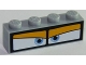 Part No: 3010pb212  Name: Brick 1 x 4 with Blue Eyes on White Background in Black Frame Pattern