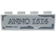 Part No: 3010pb347  Name: Brick 1 x 4 with 'ANNO 1516' and Dark Bluish Gray Bricks Pattern (Sticker) - Set 910001