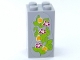 Part No: 30145pb014b  Name: Brick 2 x 2 x 3 with 3 Magenta Flowers, 3 Yellow Gems and Leaves on Light Bluish Gray Background Pattern (Sticker) - Set 41033