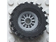 Part No: 30155c02  Name: Wheel Spoked 2 x 2 with Pin Hole, with Black Tire 30 x 10.5 Offset Tread (30155 / 2346)