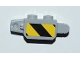 Part No: 30386pb01  Name: Hinge Brick 1 x 2 Locking, 9 Teeth with Black and Yellow Thick Danger Stripes Pattern on Both Sides (Stickers) - Set 3179