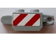 Part No: 30386pb04  Name: Hinge Brick 1 x 2 Locking, 9 Teeth with Red and White Danger Stripes Pattern on Both Sides (Stickers) - Set 60073