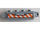 Lot ID: 417724493  Part No: 30387pb021R  Name: Hinge Brick 1 x 4 Locking with 'CAUTION' and Orange and White Danger Stripes Pattern Model Right Side (Sticker) - Set 60196