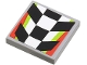 Part No: 3068pb0594  Name: Tile 2 x 2 with Checkered Pattern with Red and Lime Border (Sticker) - Set 4433