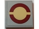Lot ID: 192717274  Part No: 3068pb1089  Name: Tile 2 x 2 with Dark Red SW Semicircles on Tan Circle on Light Bluish Gray Background Pattern (Sticker) - Set 75038