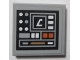 Part No: 3068pb1693R  Name: Tile 2 x 2 with SW Control Panel with Dark Orange, Dark Tan, Light Bluish Gray and White Dots and Rectangles Pattern Model Right Side (Sticker) - Set 75059