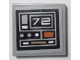 Lot ID: 410021278  Part No: 3068pb1694L  Name: Tile 2 x 2 with SW Control Panel with Number 72, Dark Orange, Dark Tan, Light Bluish Gray and White Dots and Rectangles Pattern Model Left Side (Sticker) - Set 75059