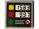 Part No: 3068pb1886  Name: Tile 2 x 2 with Yellow, Red, and Green Squares, Black '15.83' and '9.97' Pattern (Sticker) - Set 60132