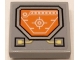 Part No: 3068pb2050  Name: Tile 2 x 2 with Orange Head-Up Display (HUD), Circuitry and Buttons Pattern (Sticker) - Set 70322