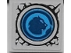 Lot ID: 394612503  Part No: 3068pb2111  Name: Tile 2 x 2 with Dark Blue Lion Head in Blue Round Window on Light Bluish Gray Background Pattern (Sticker) - Set 40556