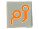 Part No: 3068pb2355L  Name: Tile 2 x 2 with Orange Circles and Bent Lines Circuitry Pattern Model Left Side (Sticker) - Set 76194