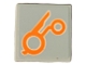 Part No: 3068pb2355R  Name: Tile 2 x 2 with Orange Circles and Bent Lines Circuitry Pattern Model Right Side (Sticker) - Set 76194