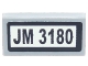 Part No: 3069pb0130  Name: Tile 1 x 2 with Black 'JM 3180' Pattern on White Background (Sticker) - Set 3180