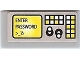 Part No: 3069pb0158  Name: Tile 1 x 2 with Keypad and Yellow Screen with 'ENTER PASSWORD' Pattern (Sticker) - Set 8968