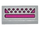 Part No: 3069pb0306  Name: Tile 1 x 2 with Magenta Buttons, Triangles and Rectangle Pattern (Sticker) - Set 79121