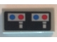 Lot ID: 220699331  Part No: 3069pb0620  Name: Tile 1 x 2 with Silver Controls and Blue and Red Dots Pattern (Sticker) - Set 10179