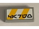 Lot ID: 354909914  Part No: 3069pb0798  Name: Tile 1 x 2 with Bright Light Orange and White Danger Stripes and Aurebesh Characters 'CARGO' Pattern (Sticker) - Set 75212