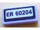 Part No: 3069pb0982  Name: Tile 1 x 2 with 'ER 60204' Pattern (Sticker) - Set 60204