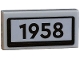 Part No: 3069pb1288 Name: Tile 1 x 2 with Black '1958' Pattern (Sticker) - Set 910034 Part No: 3069pb1288 Name: Tile 1 x 2 with Black '1958' Pattern (Sticker) - Set 910034