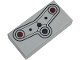 Part No: 3069pb1407  Name: Tile 1 x 2 with Robotic Sensors, Black and Dark Red Dots with Circles and Outlines Pattern