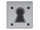 Part No: 3070pb081  Name: Tile 1 x 1 with Black Keyhole and 4 Dots on Silver Background Pattern
