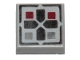 Part No: 3070pb096  Name: Tile 1 x 1 with Black Cross and Dark Red and Dark Bluish Gray Buttons Pattern
