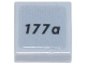 Part No: 3070pb368  Name: Tile 1 x 1 with Black '177a' Pattern (Sticker) - Set 76218