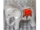 Part No: 31159c01pb04  Name: Duplo Elephant Adult with Eyes Squared, White Tusks, and Red Blanket with Gold Stars and Tassels Pattern