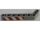 Part No: 32271pb017R  Name: Technic, Liftarm, Modified Bent Thick 1 x 9 (7 - 3) with Red and White Danger Stripes Pattern Model Right Side (Sticker) - Set 42055