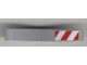Part No: 32348pb001  Name: Technic, Liftarm, Modified Bent Thick 1 x 7 (4 - 4) with Red and White Danger Stripes Pattern (Sticker) - Set 8124