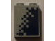 Part No: 3245cpb076L  Name: Brick 1 x 2 x 2 with Inside Stud Holder with Dark Blue Pixelated Gradient Pattern Model Left Side (Sticker) - Set 60197