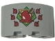 Part No: 3535pb003  Name: Panel 3 x 3 x 2 Corner Convex with Bright Green and Gold Emblem and Red Apples Pattern (Sticker) - Set 75684