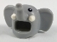 Part No: 35857pb01  Name: Minifigure, Headgear Head Cover, Costume Elephant with Black Eyes and White Tusks Pattern