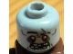 Part No: 3626cpb0436  Name: Minifigure, Head Alien Zombie Black Eyebrows, Red Eyes, Dark Bluish Gray Eye Shadow, Dimples, Drool, and Scar, Open Mouth Snarl with Missing Teeth Pattern - Hollow Stud