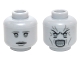 Part No: 3626cpb1465  Name: Minifigure, Head Dual Sided Female Gray Eyebrows, Eyes, Lips with Sad / Open Mouth Angry with Lines Pattern (Weeping Angel) - Hollow Stud
