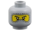 Part No: 3626pb0246  Name: Minifigure, Head Balaclava with Eyes Hole Stitching Trim, Nose Hump, White Pupils Pattern