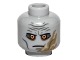 Part No: 3626pb0747  Name: Minifigure, Head Alien with Yellow Eyes, Wrinkled Brow, Scar Pattern (SW Darth Malgus)