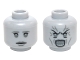 Part No: 3626pb1465  Name: Minifigure, Head Dual Sided Female Gray Eyebrows, Eyes, Lips with Sad / Open Mouth Angry with Lines Pattern (Weeping Angel)