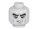 Part No: 3626pb1791  Name: Minifigure, Head Alien with Black Bushy Eyebrows, Dark Bluish Gray Sunken Eyes, Cheek Lines, Frown with Teeth Pattern