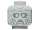 Lego part: Minifigure, Head Alien Dark Bluish Gray Cheek Lines, Chin Dimple, and Wrinkles, Sunken Eyes and Mouth Pattern (HP Statue of Slytherin Face)