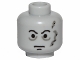 Part No: 3626ps7  Name: Minifigure, Head Male Scars Gray Left, Black Eyebrows Pattern (Darth Vader original)
