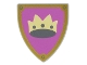Part No: 3846pb060  Name: Minifigure, Shield Triangular  with Crown on Light Purple Background with Gold Border Pattern