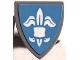 Part No: 3846pb075 Name: Minifigure, Shield Triangular Short with White Fleur-de-lis on Medium Blue Background Pattern (Sticker) - Set 76440 Part No: 3846pb075 Name: Minifigure, Shield Triangular Short with White Fleur-de-lis on Medium Blue Background Pattern (Sticker) - Set 76440